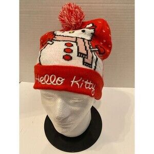 Hello Kitty Pom Beanie Winter Hat – One Size Fits Most